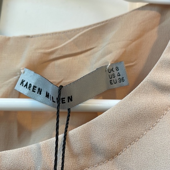 *Final Price* Karen Millen Cream/Tan Dress Sophisticated NWT Size 4 - Picture 7 of 9